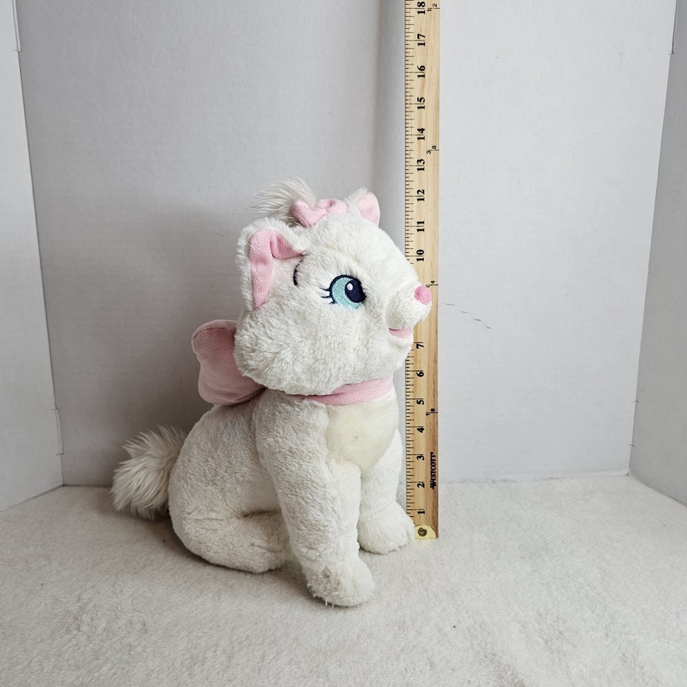 Disney Store The Aristocats Marie Plush White Cat with Pink Bow Original 13" Toy - Picture 7 of 7